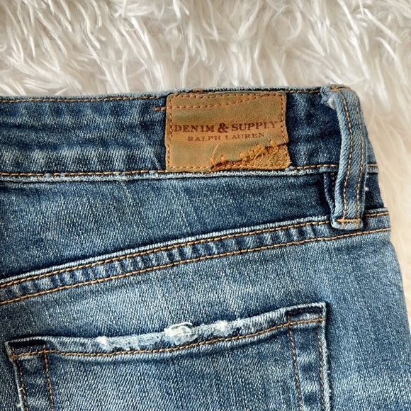 Ralph Lauren  Denim  & Supply Blue Jeans Denim Pants Distressed USA Flag RARE - Picture 10 of 16